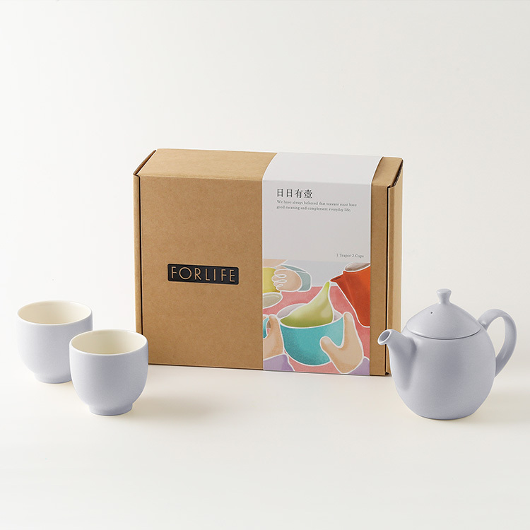 【日日有壺禮盒】露水茶壺與Ｑ系列握杯組（一壺雙杯）