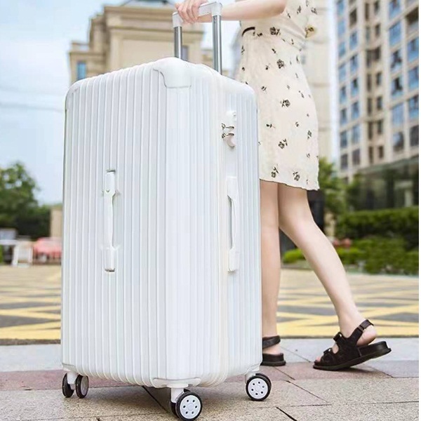 Ultra-large (22-inch) luggage trolley box universal wheel suitcase --- ivory white --- [rounded+scratching model]