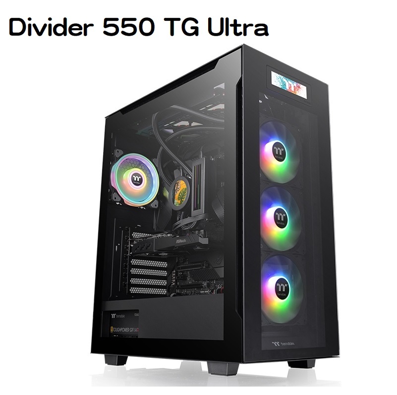 米特3C數位–Thermaltake 曜越 Divider 550 TG Ultra 強化玻璃中直立式機殼/CA-1T7-00M1WN-00