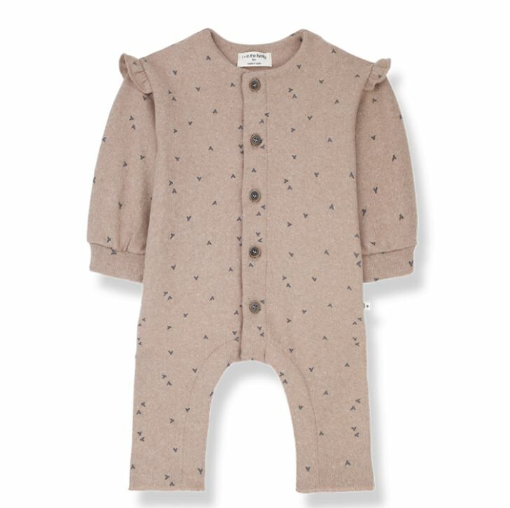 1+ in the family 小荷葉袖印花連身褲 BLANCA old-rose