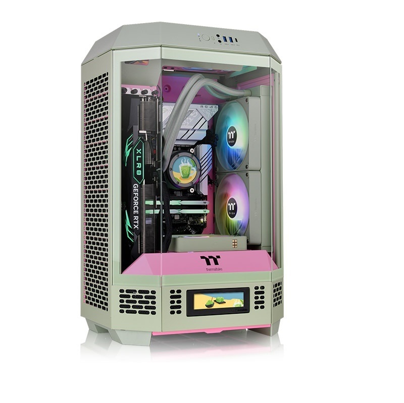 米特3C數位–曜越 The Tower 300 M-ATX 全景直立式機殼 泡泡粉/蜜桃粉/抹茶梅