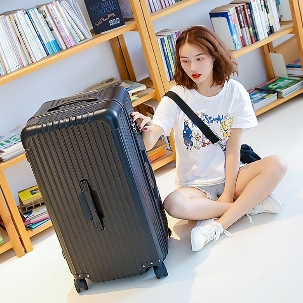 Ultra-large capacity (26-inch) luggage tank tile box universal wheel suitcase --- meteorite black --- [rounded+scratch model]