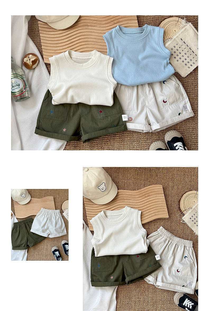 復古百搭休閒短褲-星星與月亮