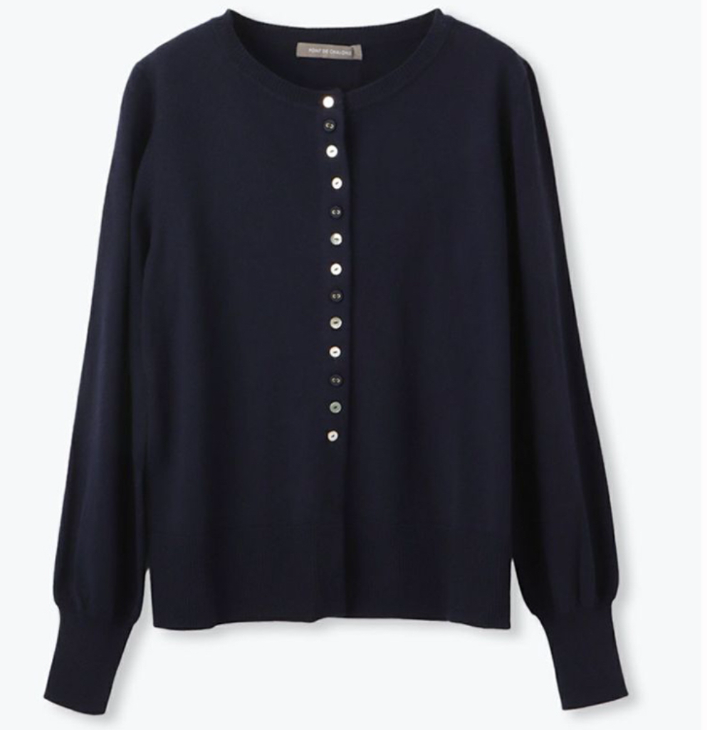 Pont de Chalons 紐扣/卡西米亞 MIX紐扣開衫