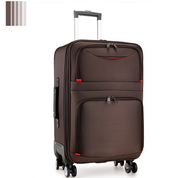 Luggage (24 inches) -Ogly cloth-business box [brown-abrasion-resistant Oxford cloth Wanxiang wheel]