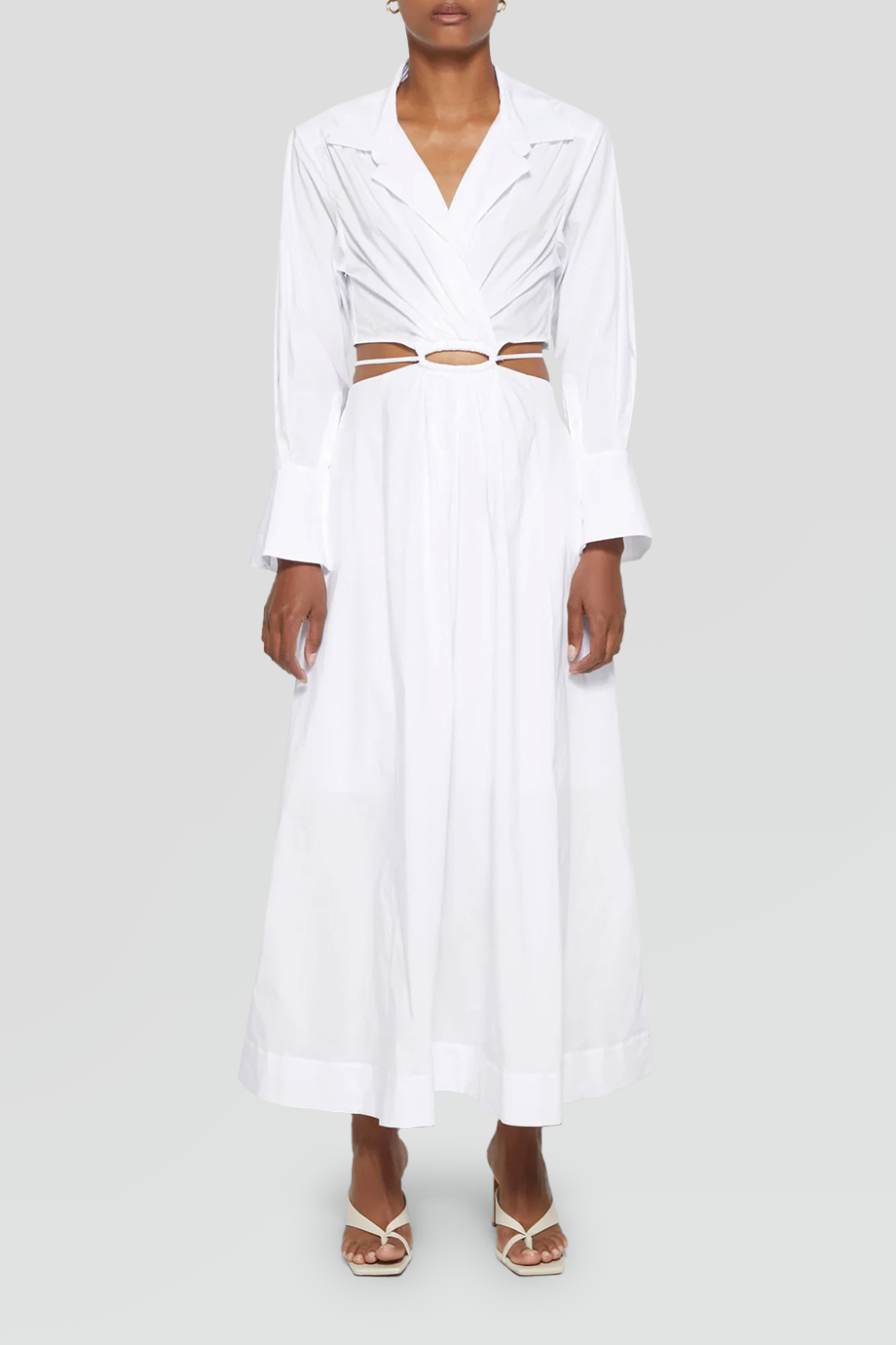 SIMKHAI｜ALEX 腰間簍空襯衫式長洋裝