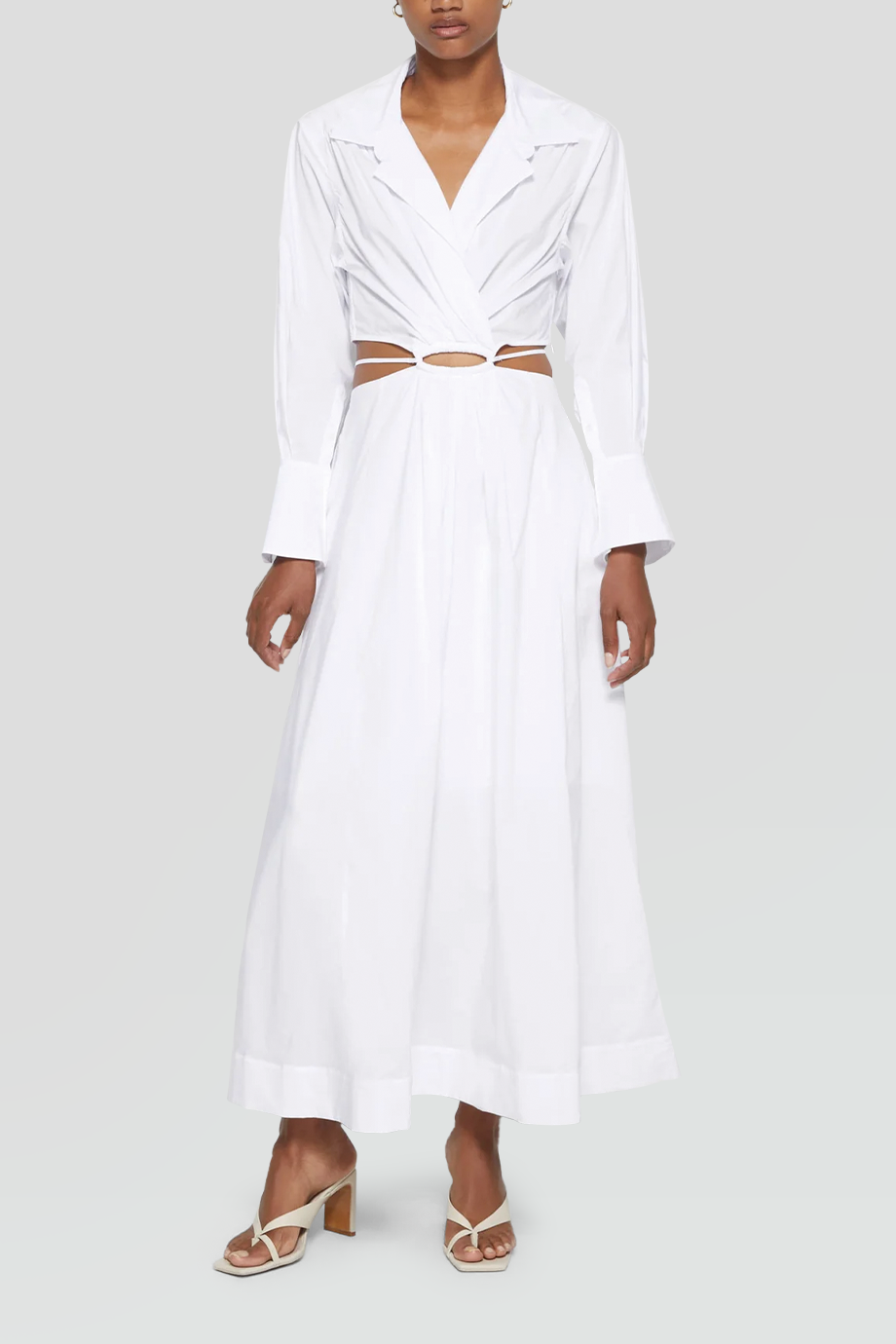 SIMKHAI｜ALEX 腰間簍空襯衫式長洋裝