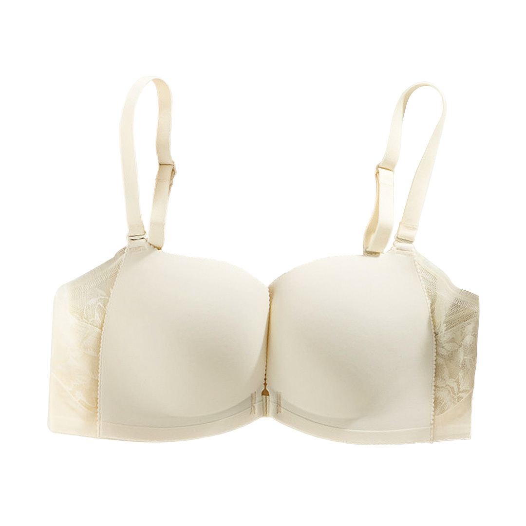 專利前扣無鋼圈內衣套裝-香檳白 (4色) 內衣+內褲