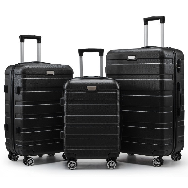[European and American models] Travel box (24 -inch) universal wheel luggage password tie box [Black]