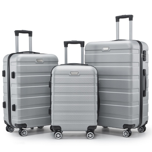 [European and American models] Travel box (24 -inch) universal wheel luggage password tie box [Silver]
