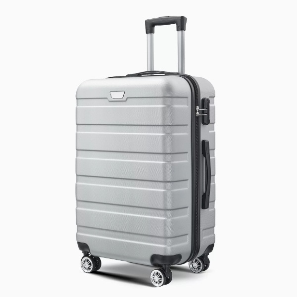 [European and American models] Travel box (24 -inch) universal wheel luggage password tie box [Silver]