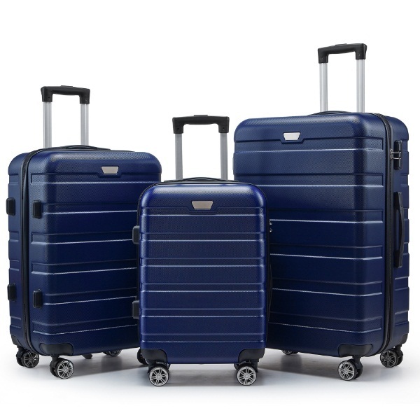 [European and American models] Travel box (24 -inch) universal wheel luggage password tie box [dark blue]