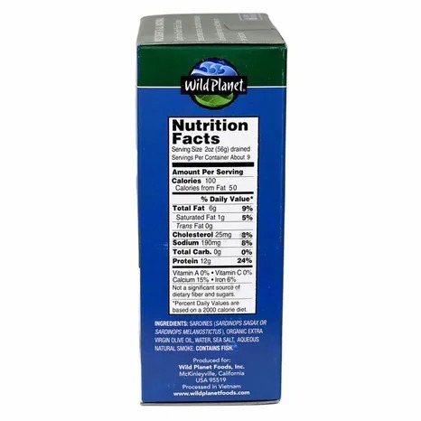 【直播】Wild Planet F082994 野生太平洋沙丁魚特級初榨橄欖油 4.4 oz 6 片