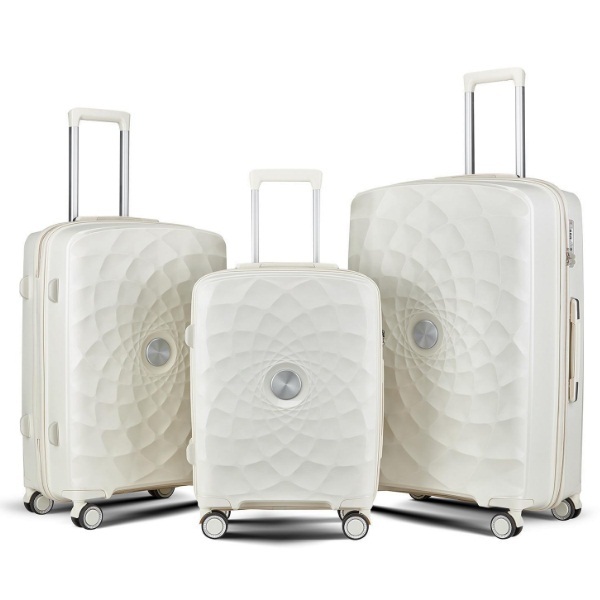 [European and American models] suitcase (20 -inch (no side)) universal wheel luggage tie tie box [rice white]