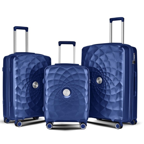[European and American models] Travel box (24 -inch) universal wheel luggage password tie box [dark blue]