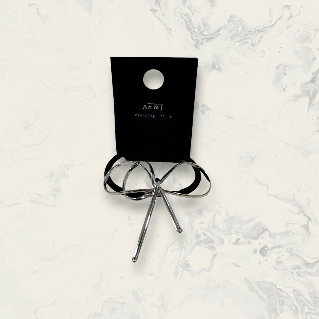 韓國直送髮飾 金屬雙線蝴蝶結手工髮圈