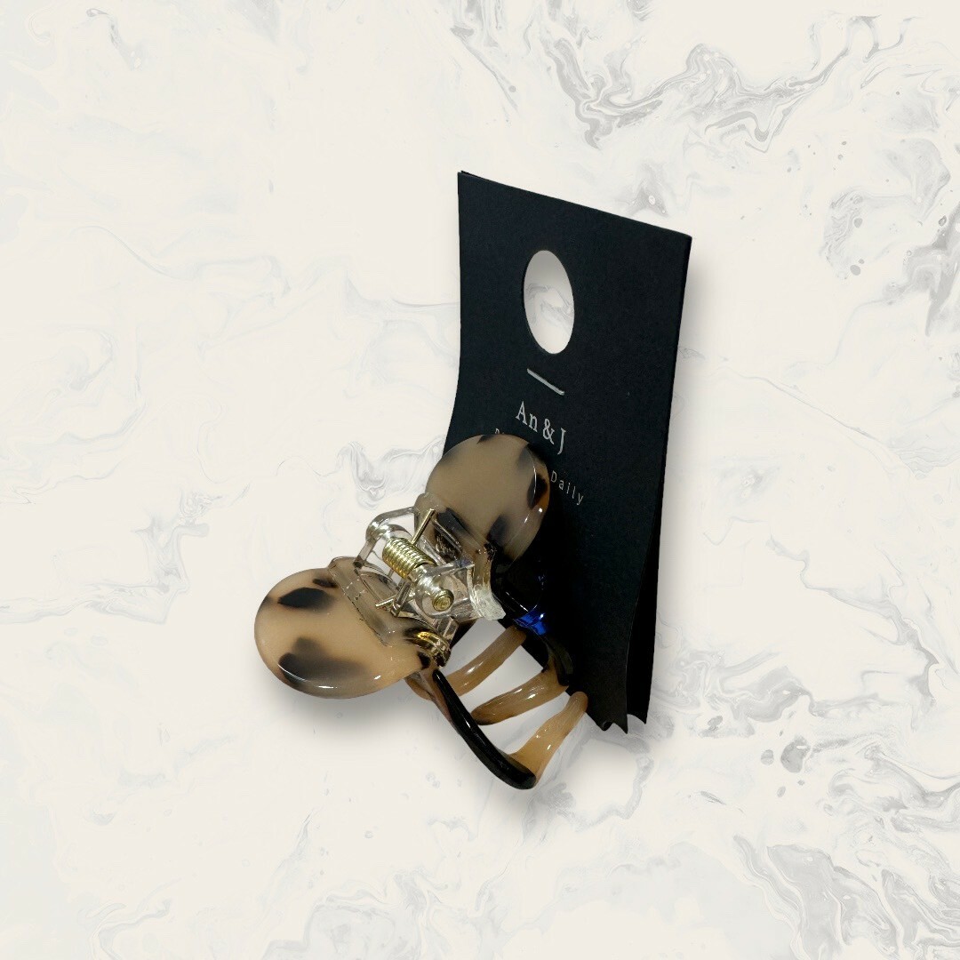 韓國直送髮飾 圓頭三爪小英文字色塊暈染醋酸版小抓夾