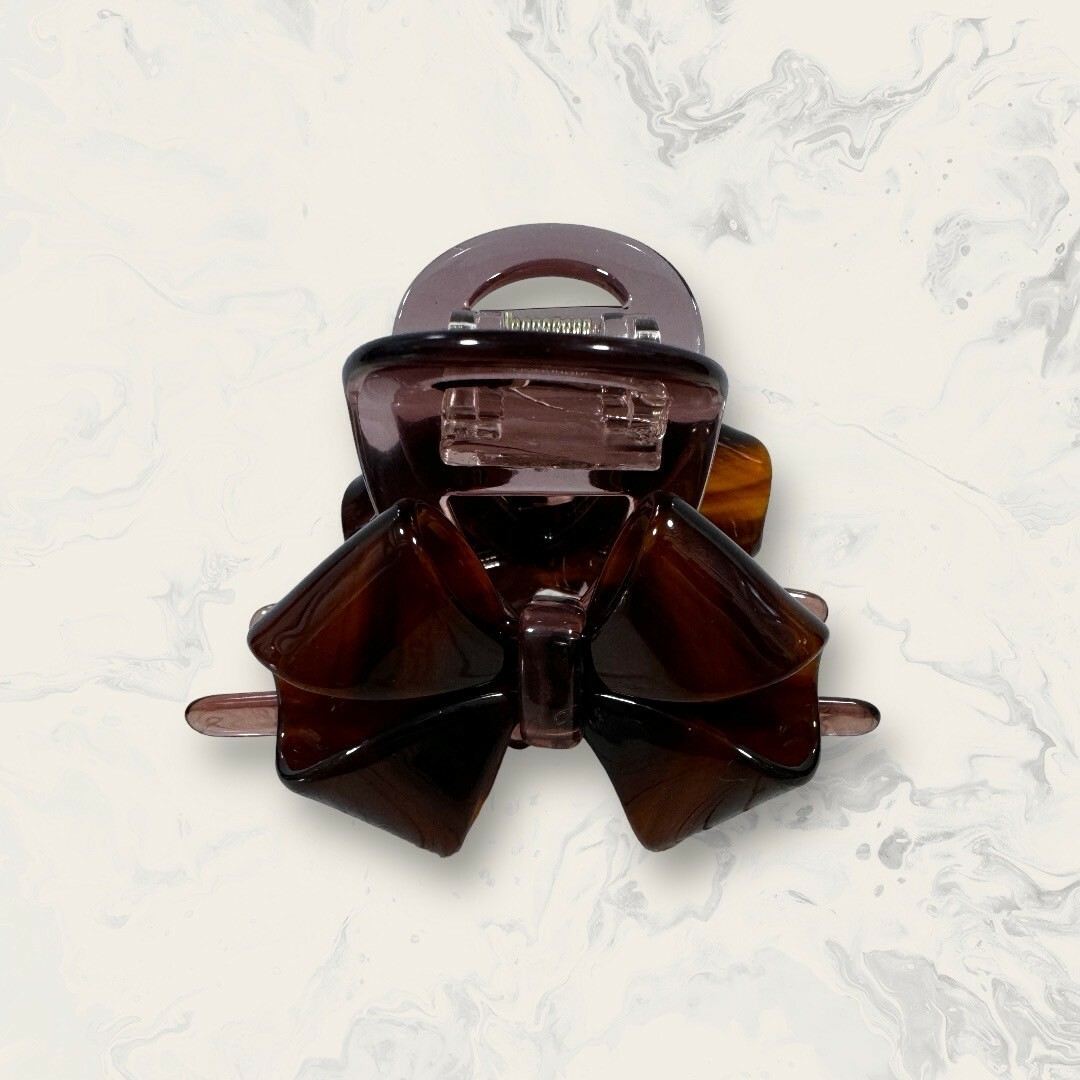 韓國直送髮飾 中立體色塊暈染蝴蝶結手工醋酸版鯊魚夾