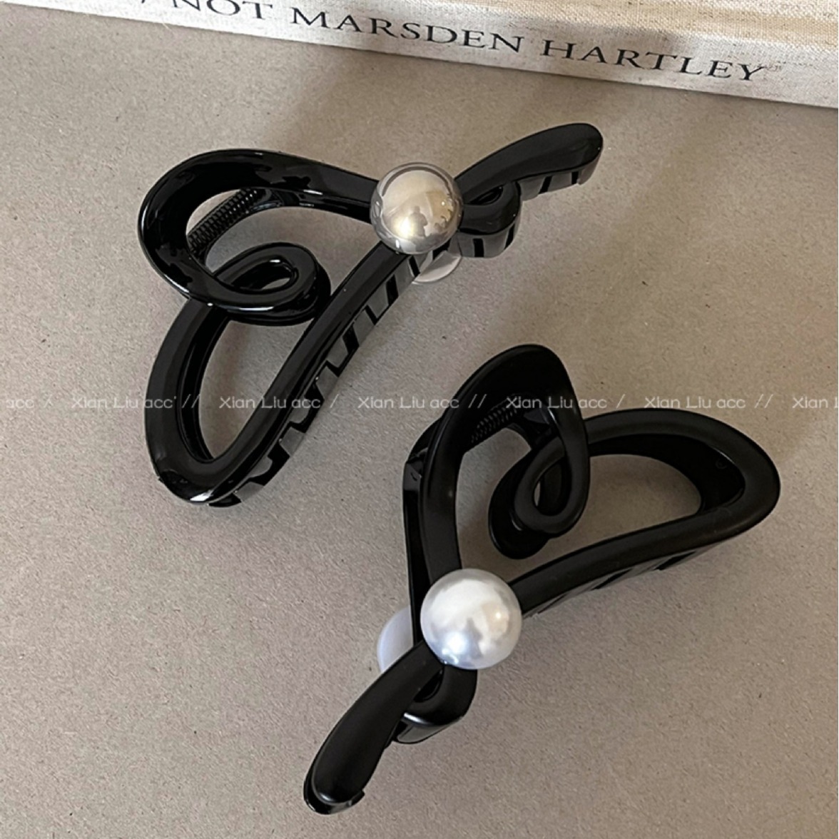 《4699》韓系鏤空愛心珍珠髮夾