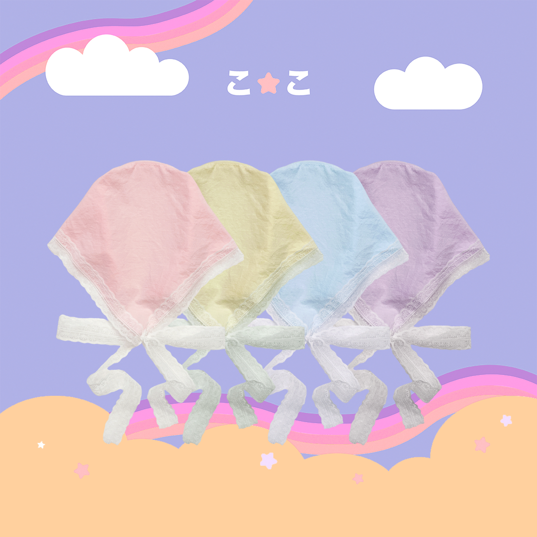 こ♡こ 糖果色蕾絲少女頭巾髮窟