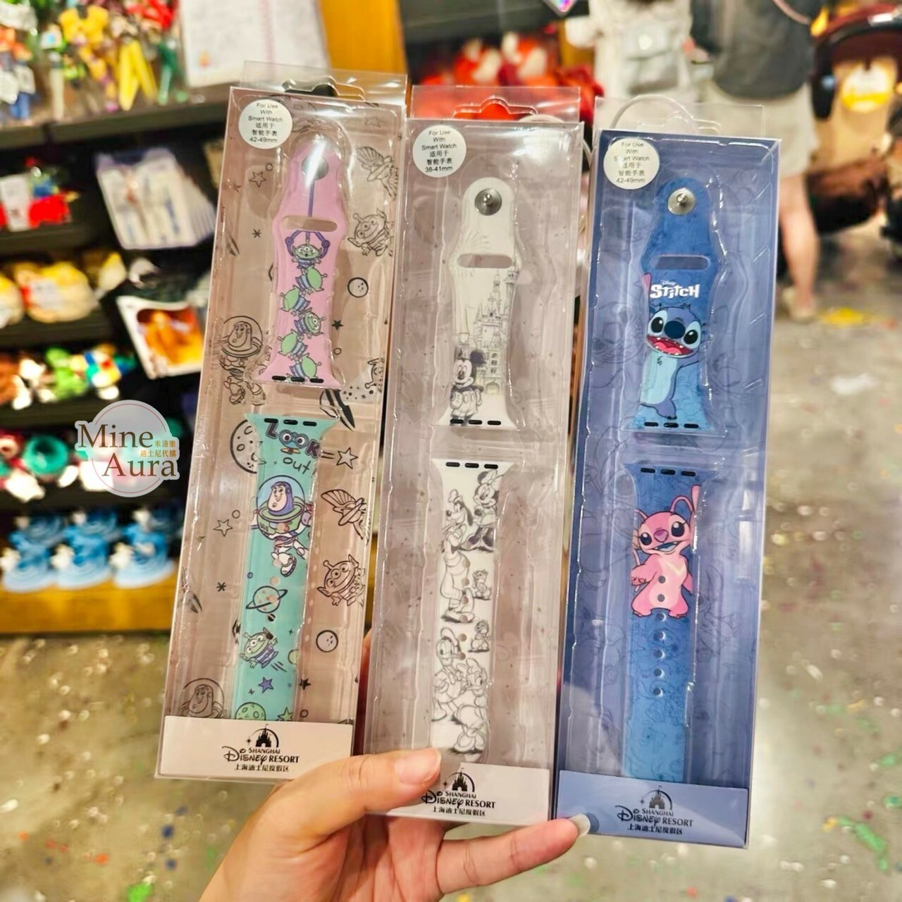 米奇 Mickey 城堡米奇白底 圖案 Apple Watch 錶帶 適用38-41mm/42-49mm -上海迪士尼樂園