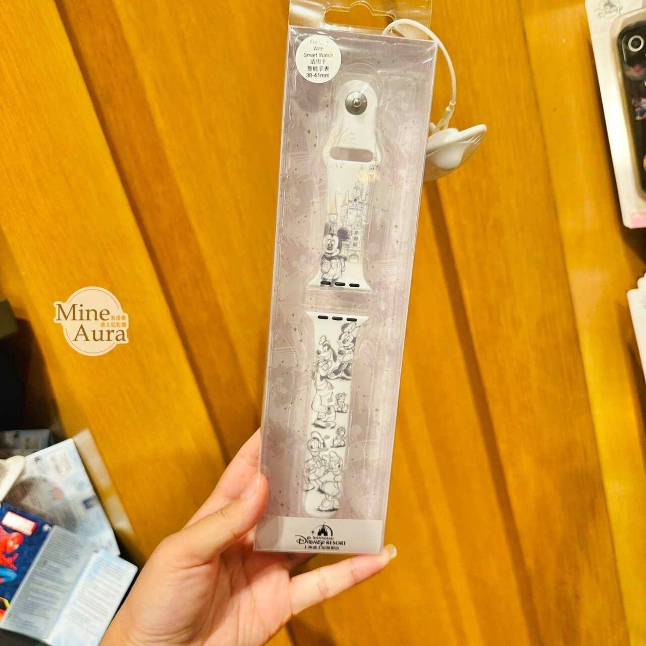 米奇 Mickey 城堡米奇白底 圖案 Apple Watch 錶帶 適用38-41mm/42-49mm -上海迪士尼樂園