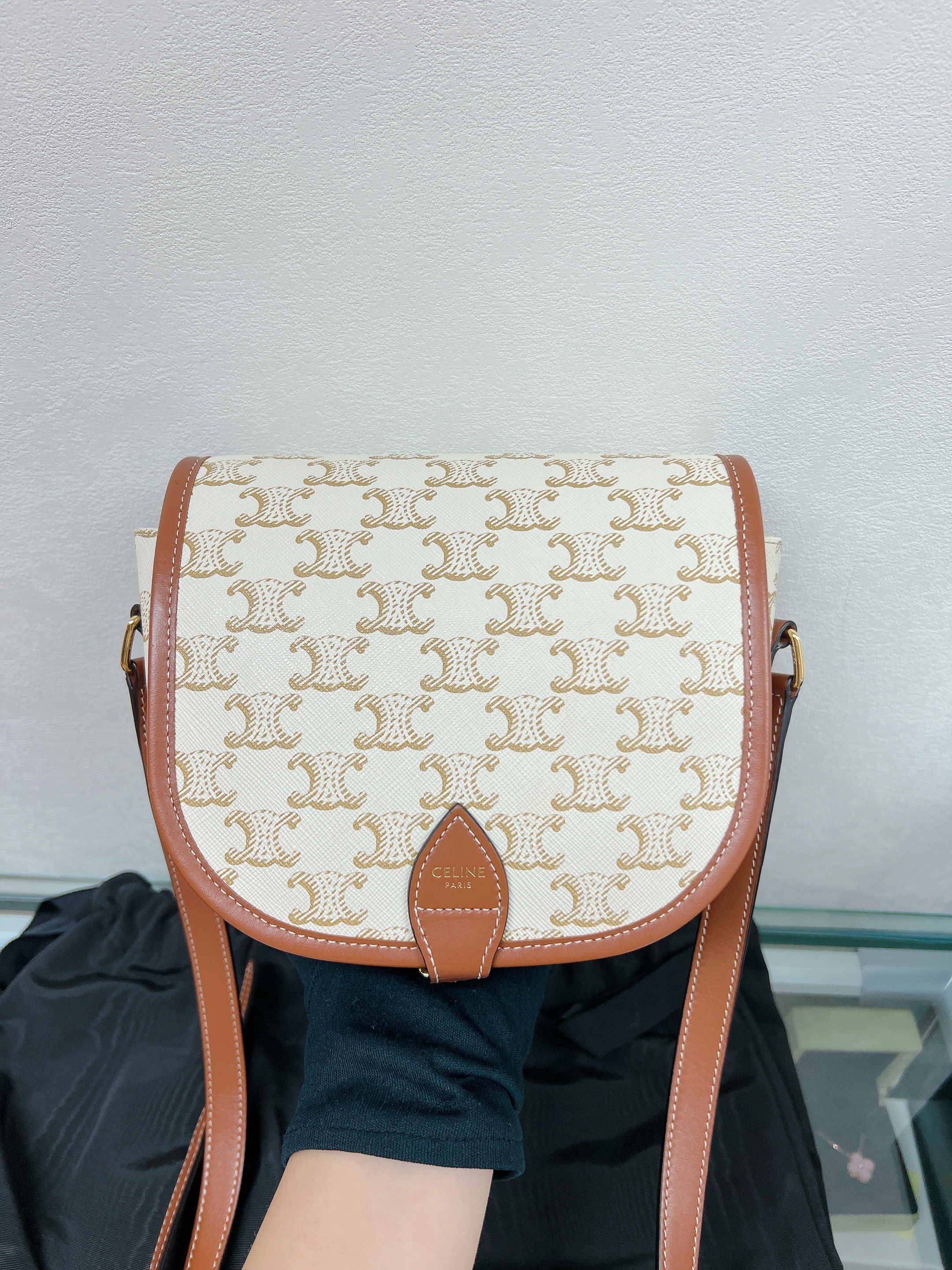 Celine folco bag medium (white monogram)