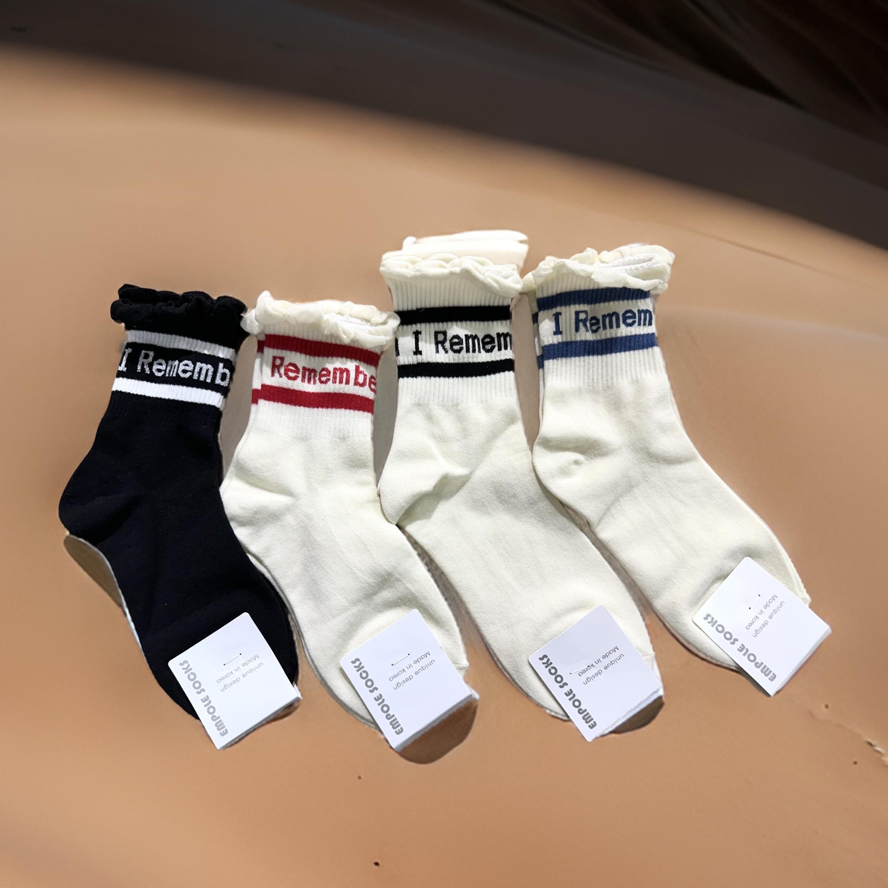 🇰🇷 花邊英文字襪（K8 S174）