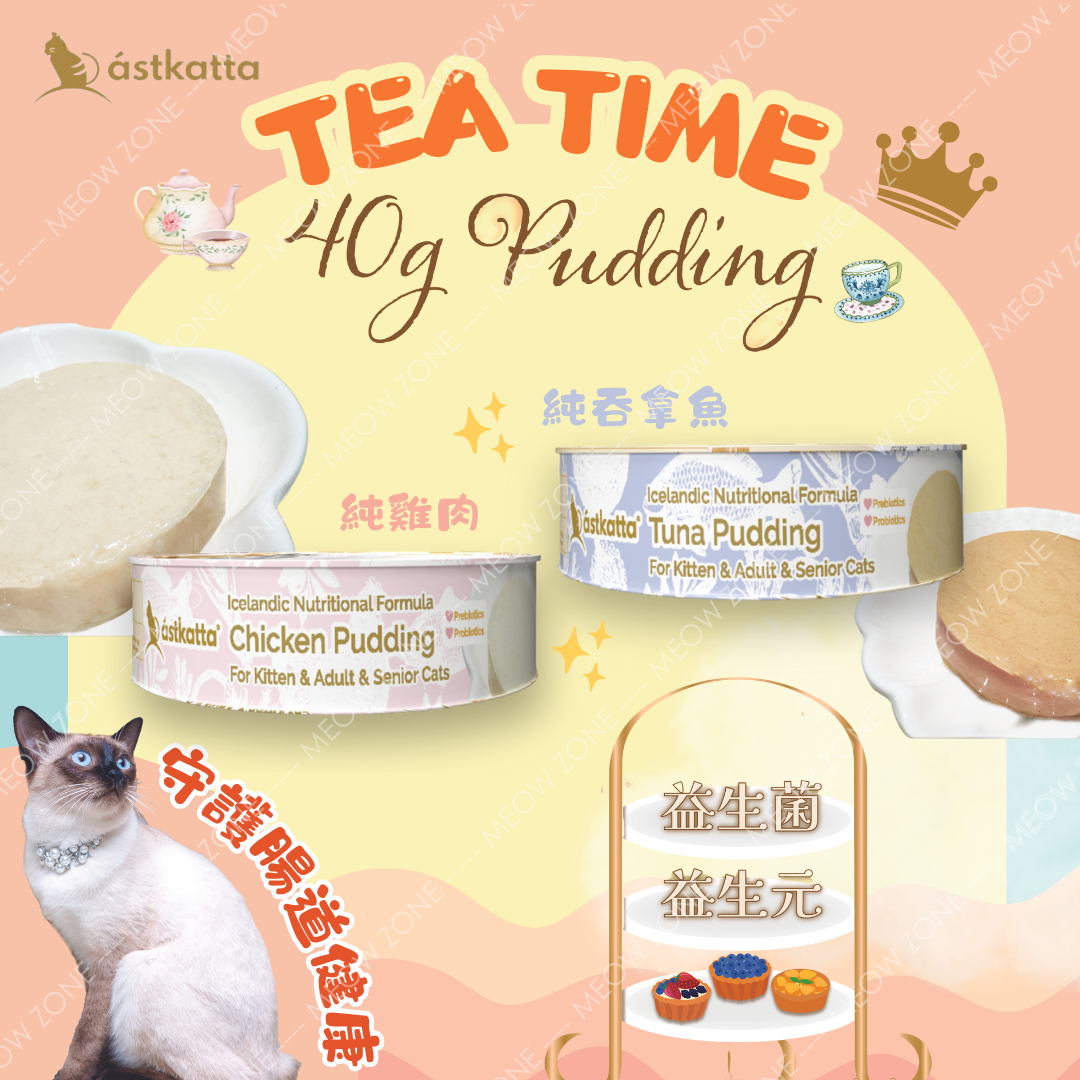 Astkatta Pudding 冰島布甸貓罐 (添加益生菌) 40g - 12罐試食裝 (平均口味)