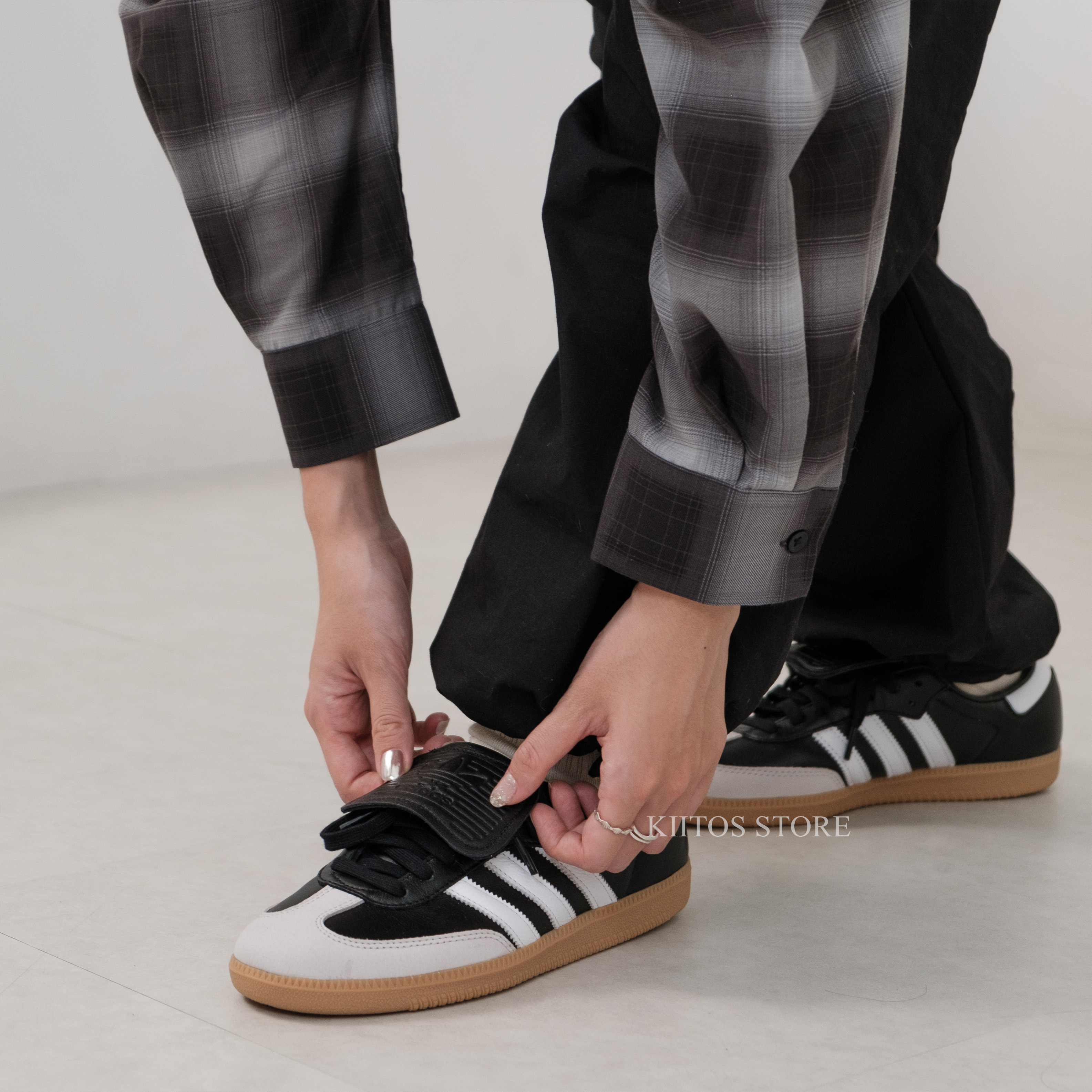 Adidas Samba LT 翻蓋 三葉草 壓印鞋舌 黑 焦糖底 德訓鞋 IG2010