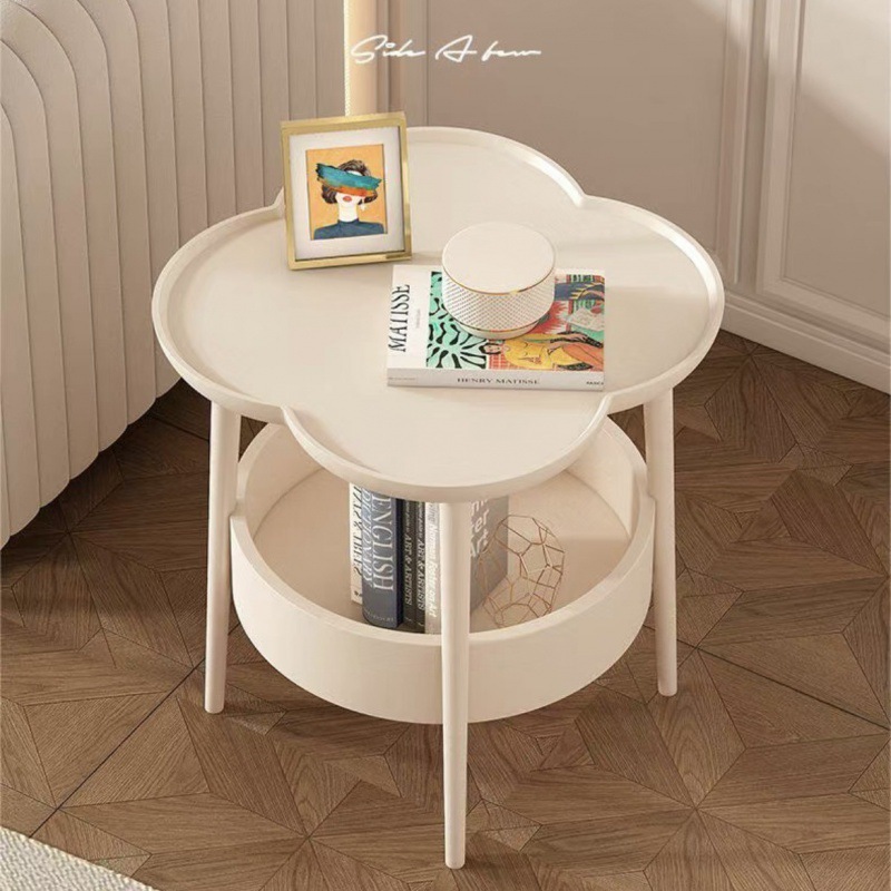 《4703》北歐簡約現代感花邊加厚雙層置物小桌