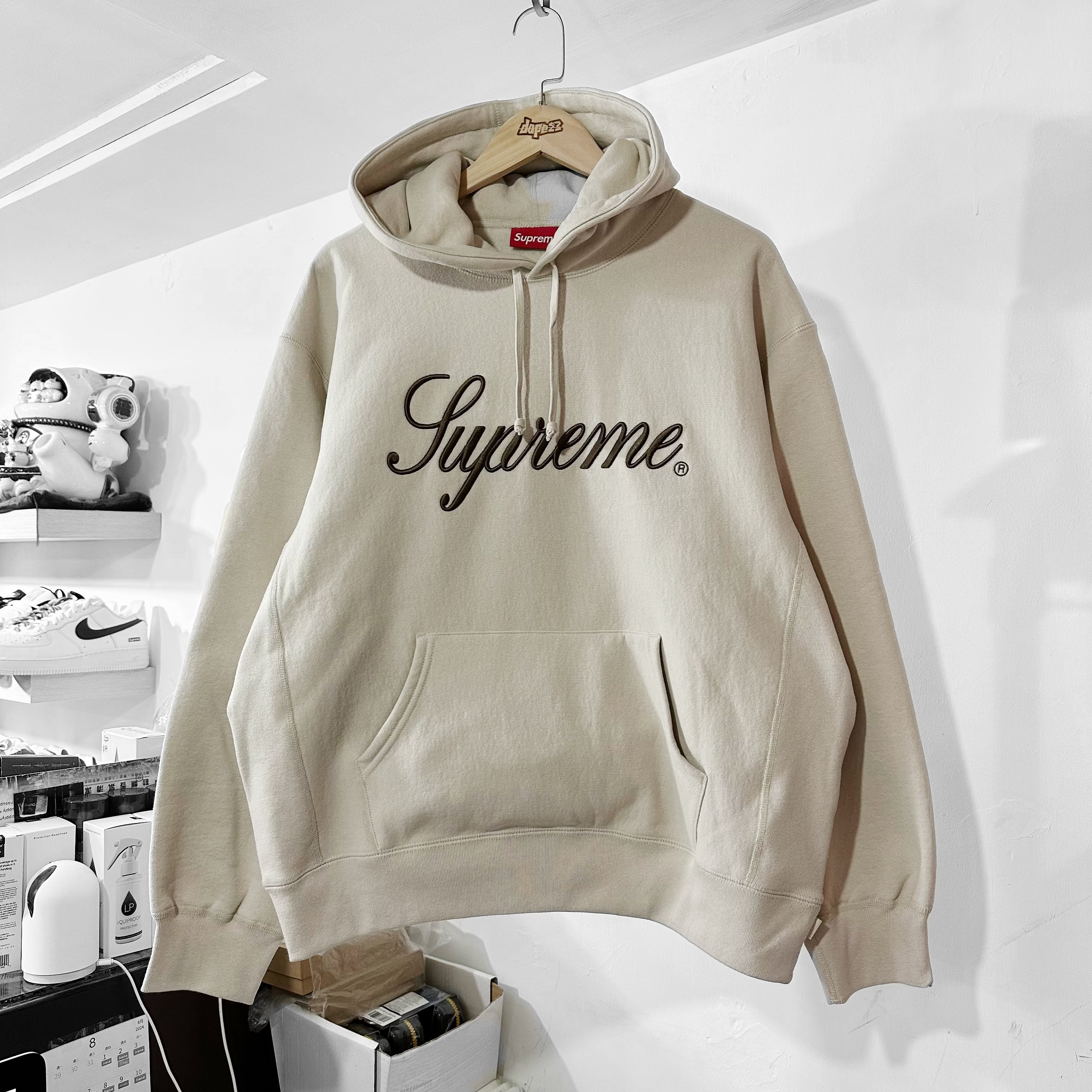 【Supreme】Embroidered Script Hooded Sweatshirt★Stone★24FW Supreme Embroidered Script Hooded Sweatshirt (FW24) - $158