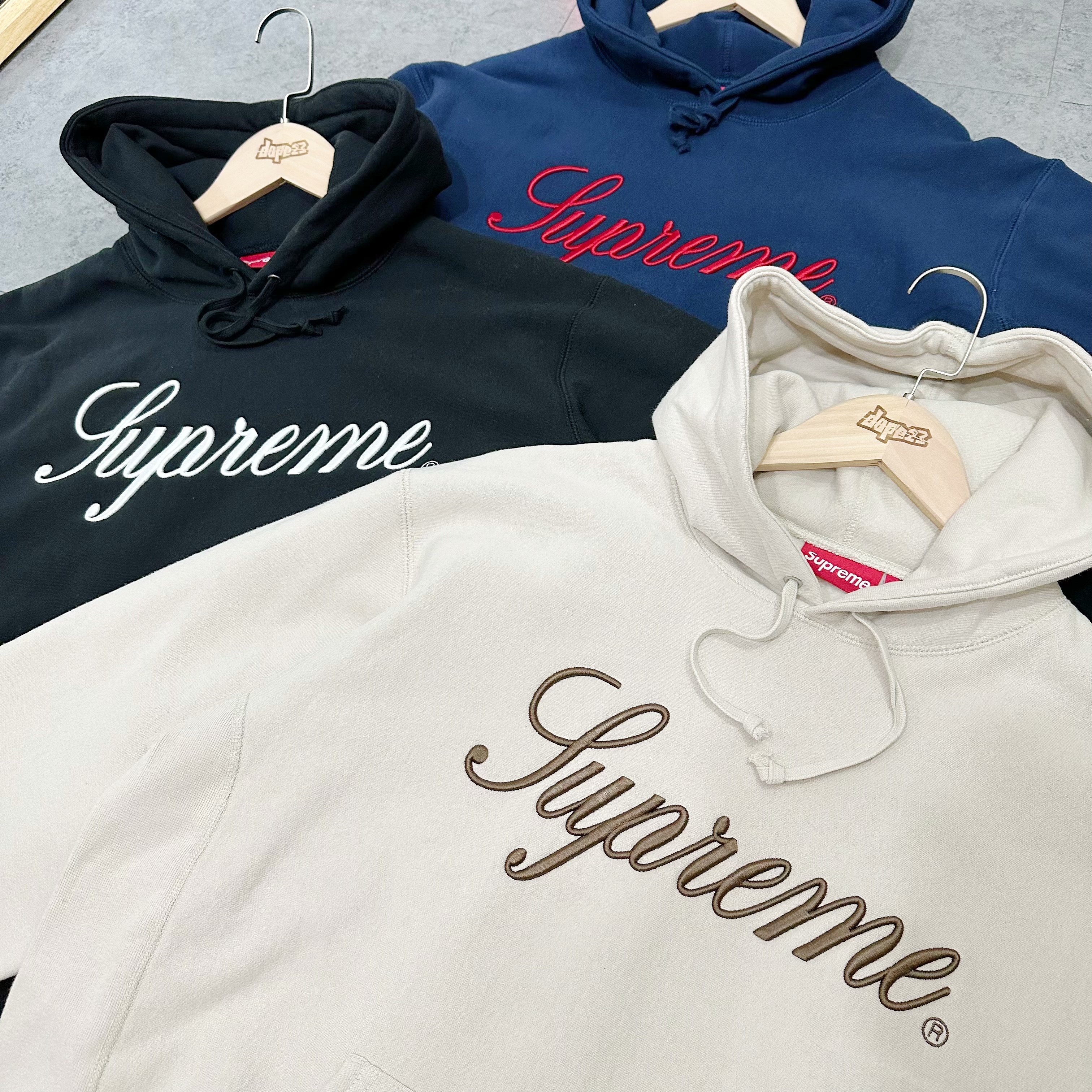 【Supreme】Embroidered Script Hooded Sweatshirt★Stone★24FW Supreme Embroidered Script Hooded Sweatshirt (FW24) - $158