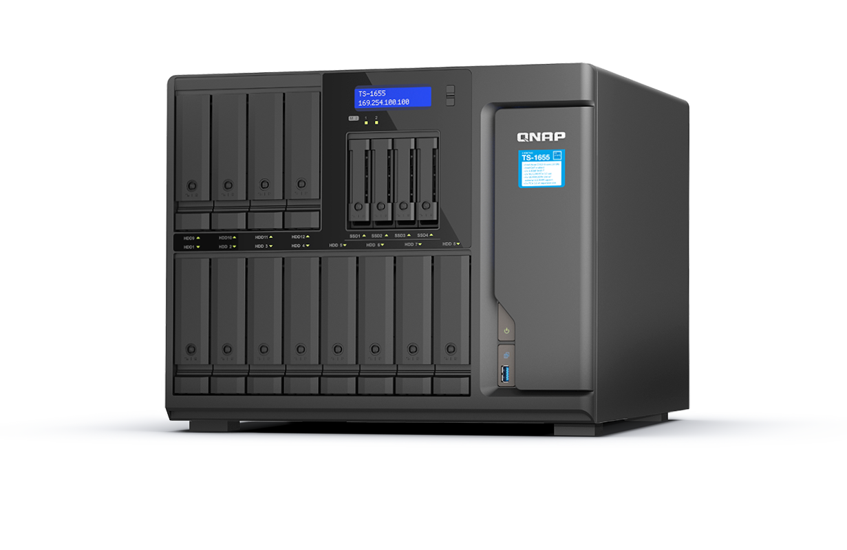 QNAP 16-Bay NAS 網絡混合式儲存裝置 TS-1655-8G