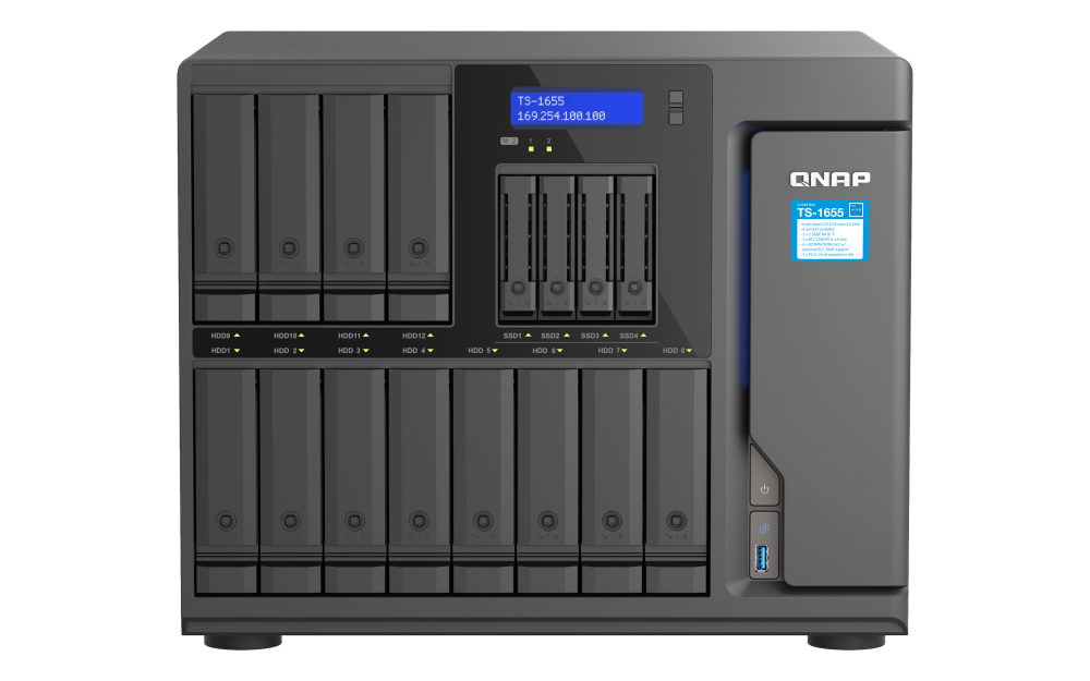 QNAP 16-Bay NAS 網絡混合式儲存裝置 TS-1655-8G