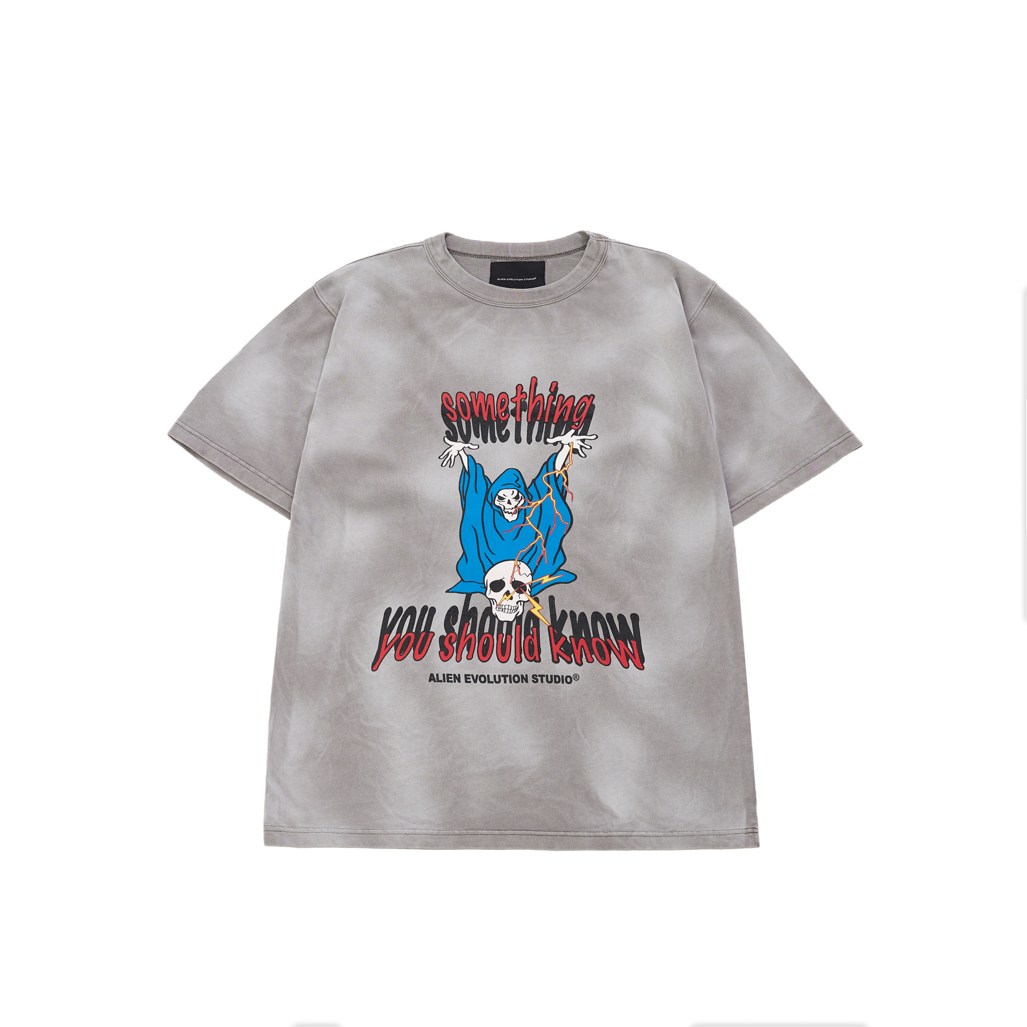 AES LIGHTNING SKULL DISTRESSED TEE
