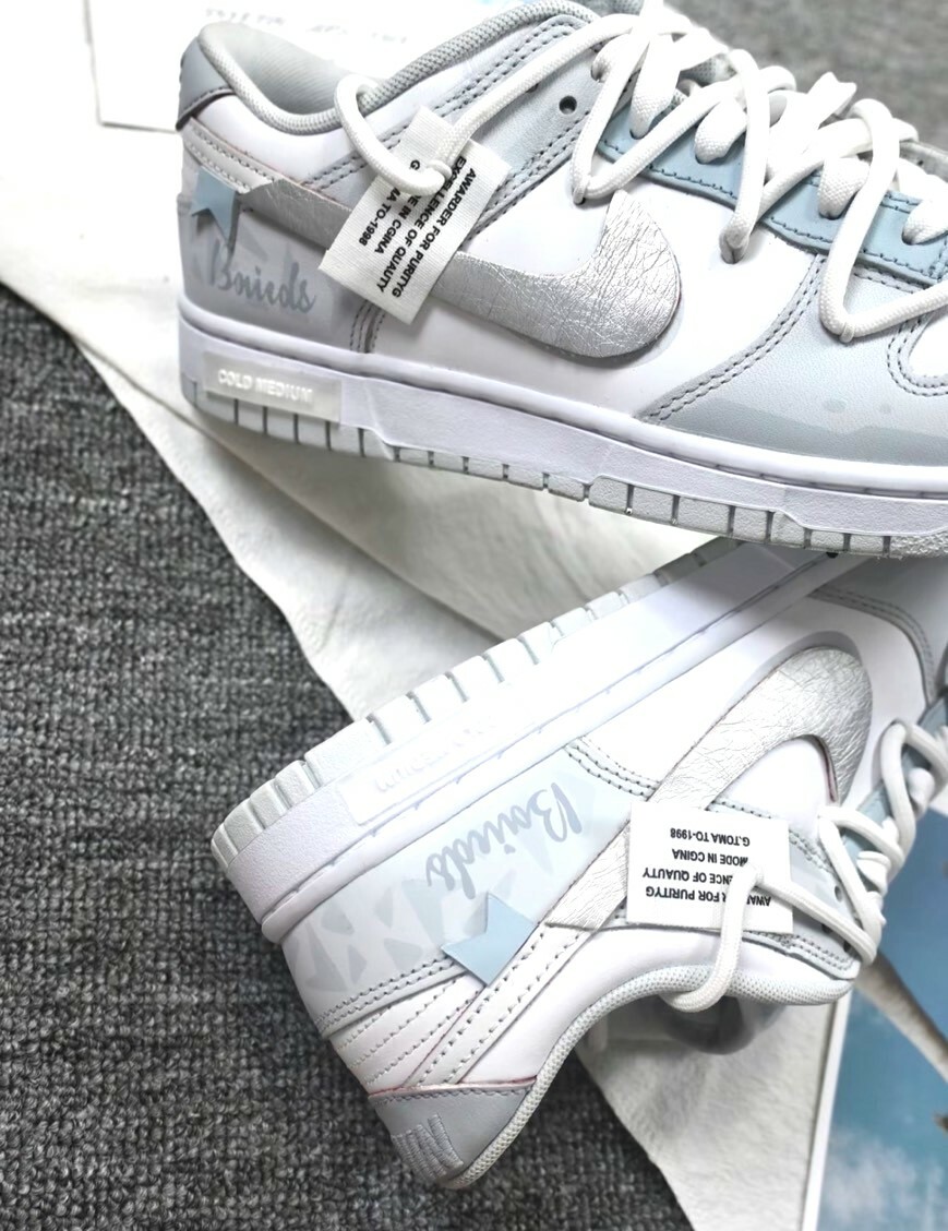 Nike Dunk Low Retro 淺色系 灰藍 解構 白銀 銀鉤 標籤 HF0730160(Team120-高階淺灰藍)