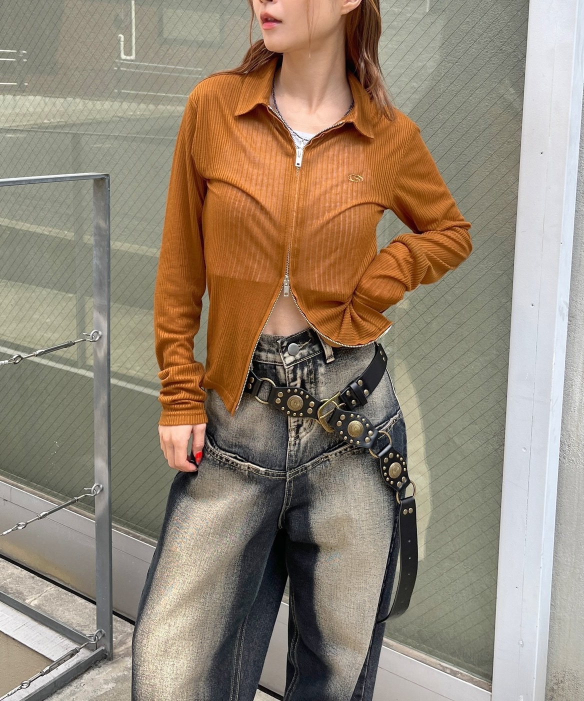 KTQ STORE ‧ WHO'S WHO gallery 雙拉鍊微透開襟衫