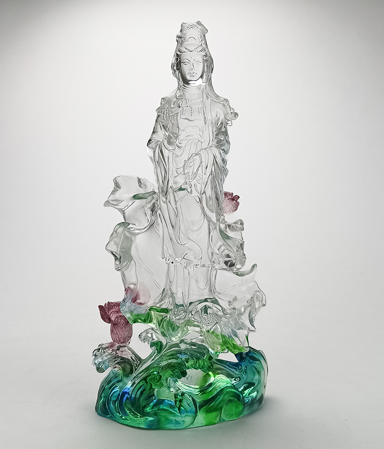 滴水觀音琉璃｜祝福與和諧 靜謐典雅藝術品