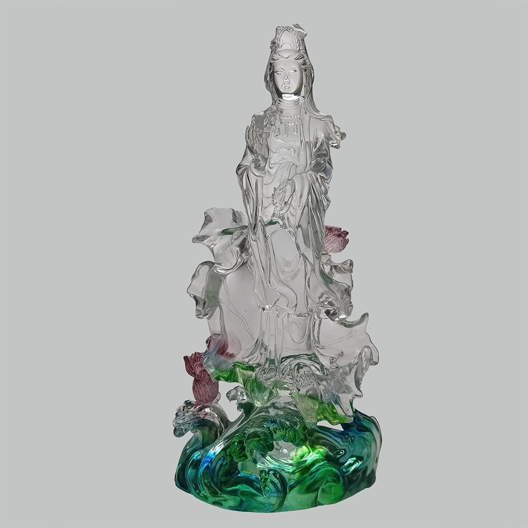 滴水觀音琉璃｜祝福與和諧 靜謐典雅藝術品