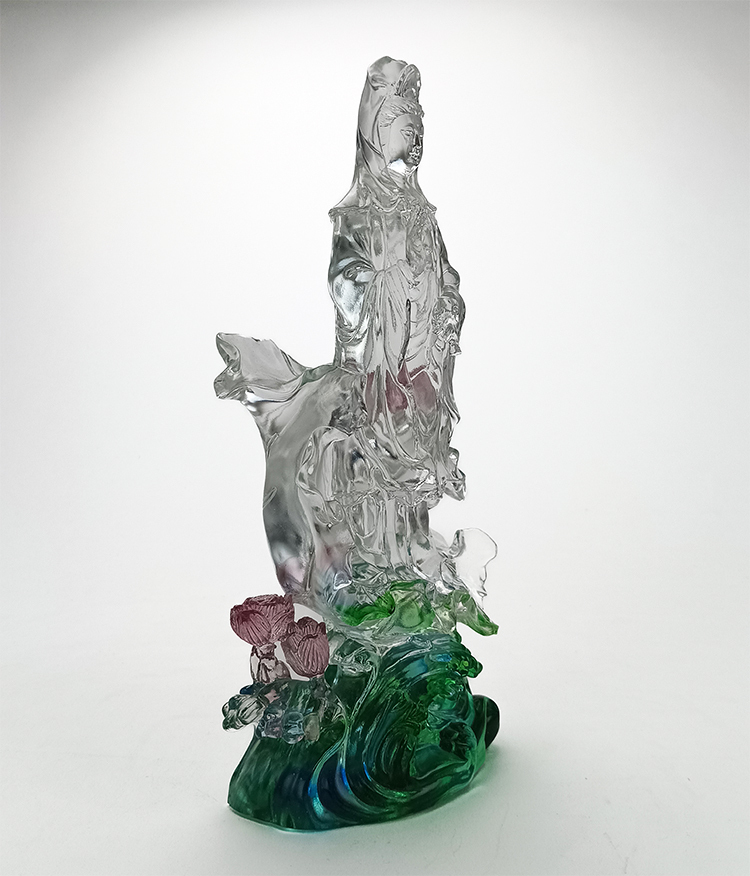 鹿港窯禮品館 美麗與祝福 琉璃滴水觀音