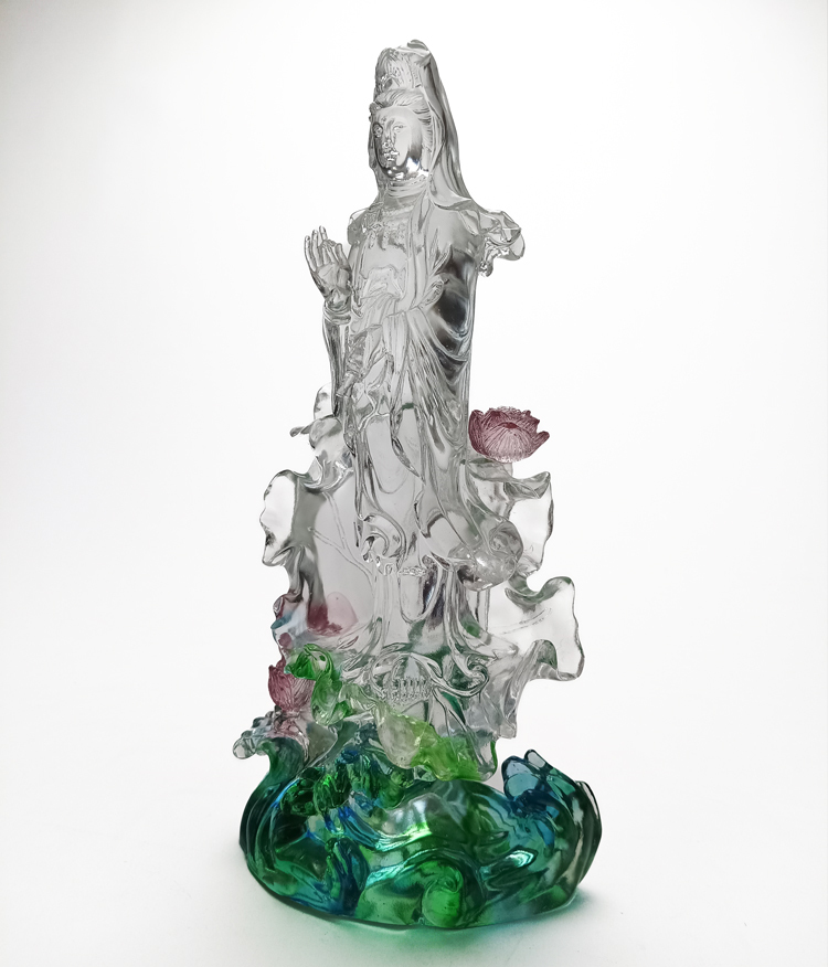 鹿港窯禮品館 美麗與祝福 琉璃滴水觀音