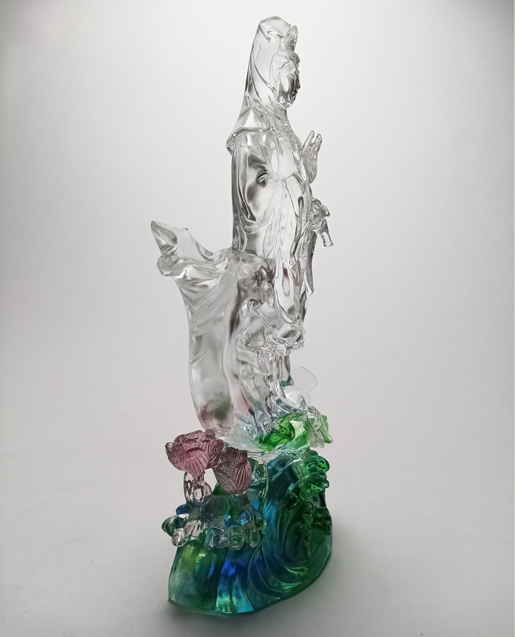 鹿港窯禮品館 美麗與祝福 琉璃滴水觀音