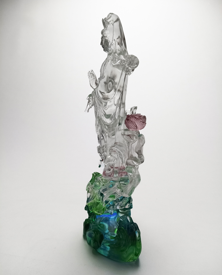 鹿港窯禮品館 美麗與祝福 琉璃滴水觀音