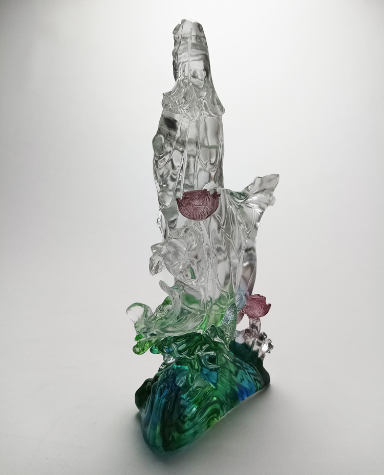 鹿港窯禮品館 美麗與祝福 琉璃滴水觀音