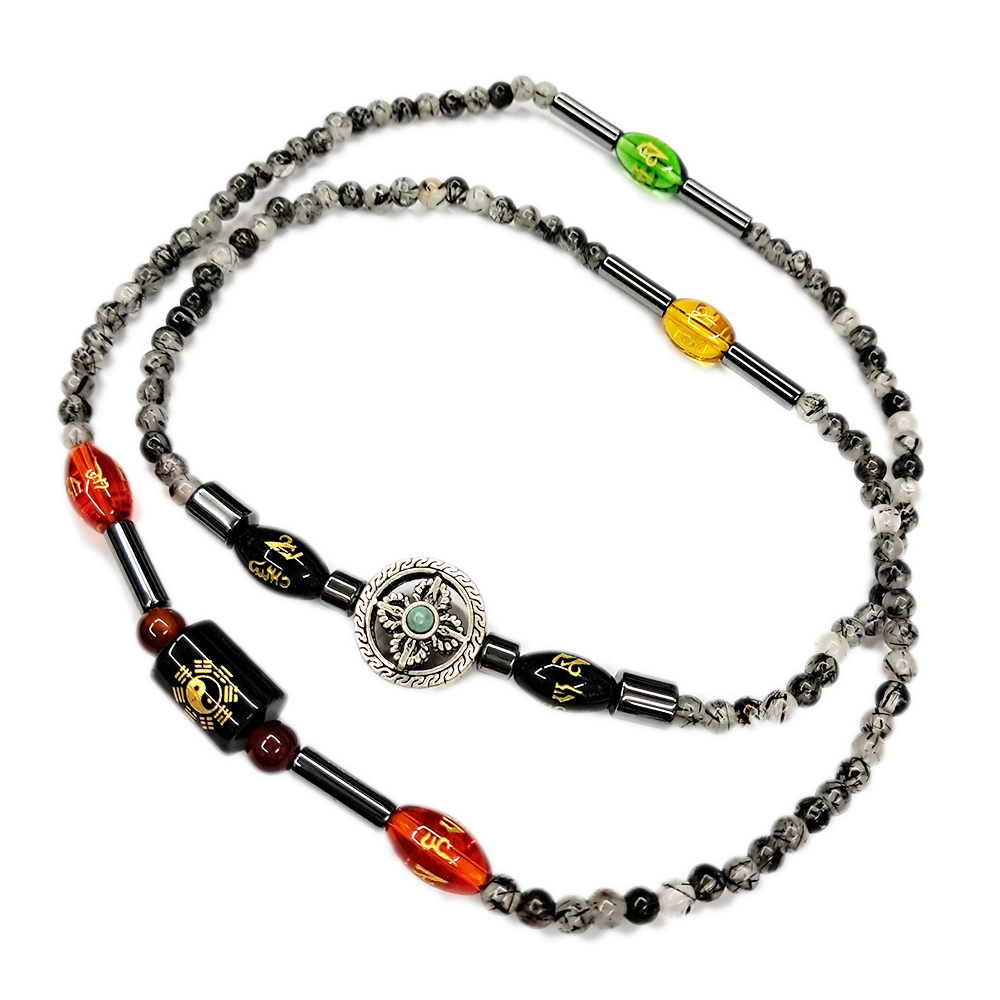 十字杵+黑髮晶108念珠5mm【十方】139424