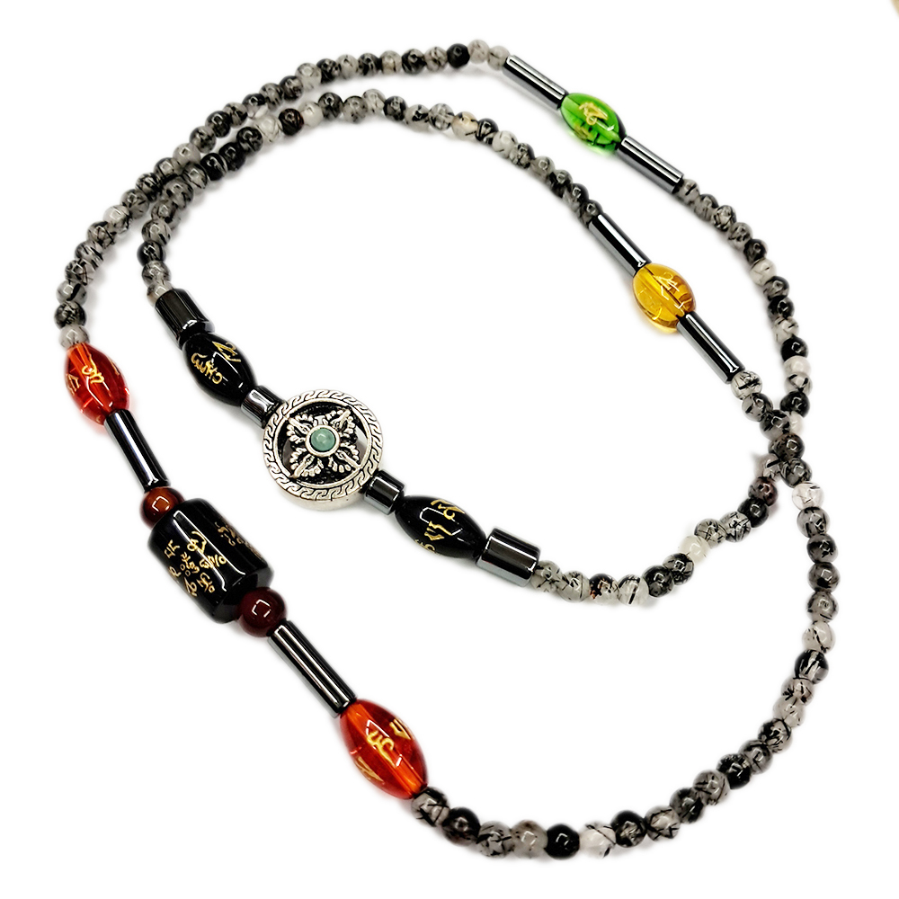 十字杵+黑髮晶108念珠5mm【十方】139424