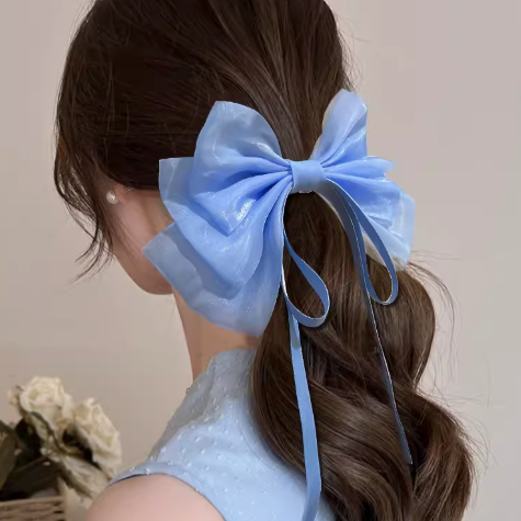 [2 FOR RM10] Triple Layer Tulle Large Ribbon Hair Clip