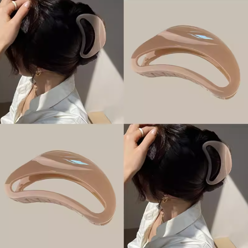 Elegant Crescent Moon Shaped Large Hair Claw