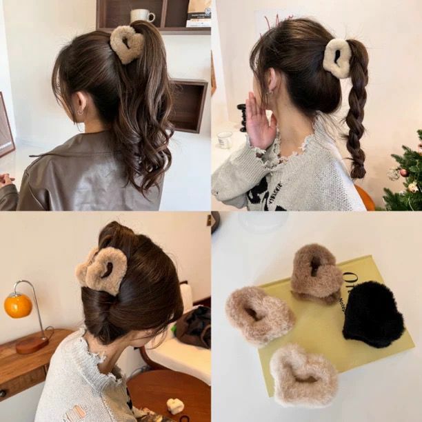 [2 FOR RM10] Plush Heart Hair Claw